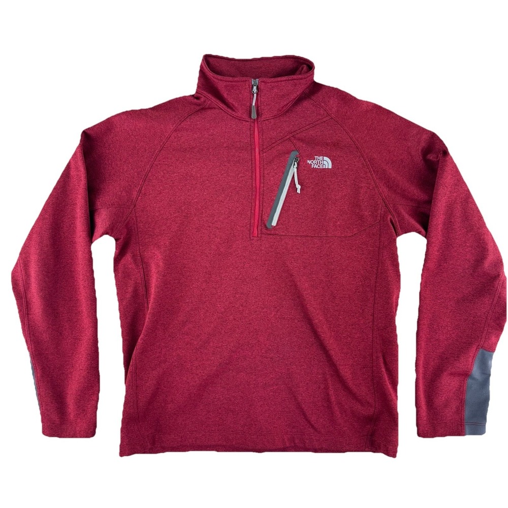 The North Face 1/4 Zip Pullover Sweater Mens Large Red